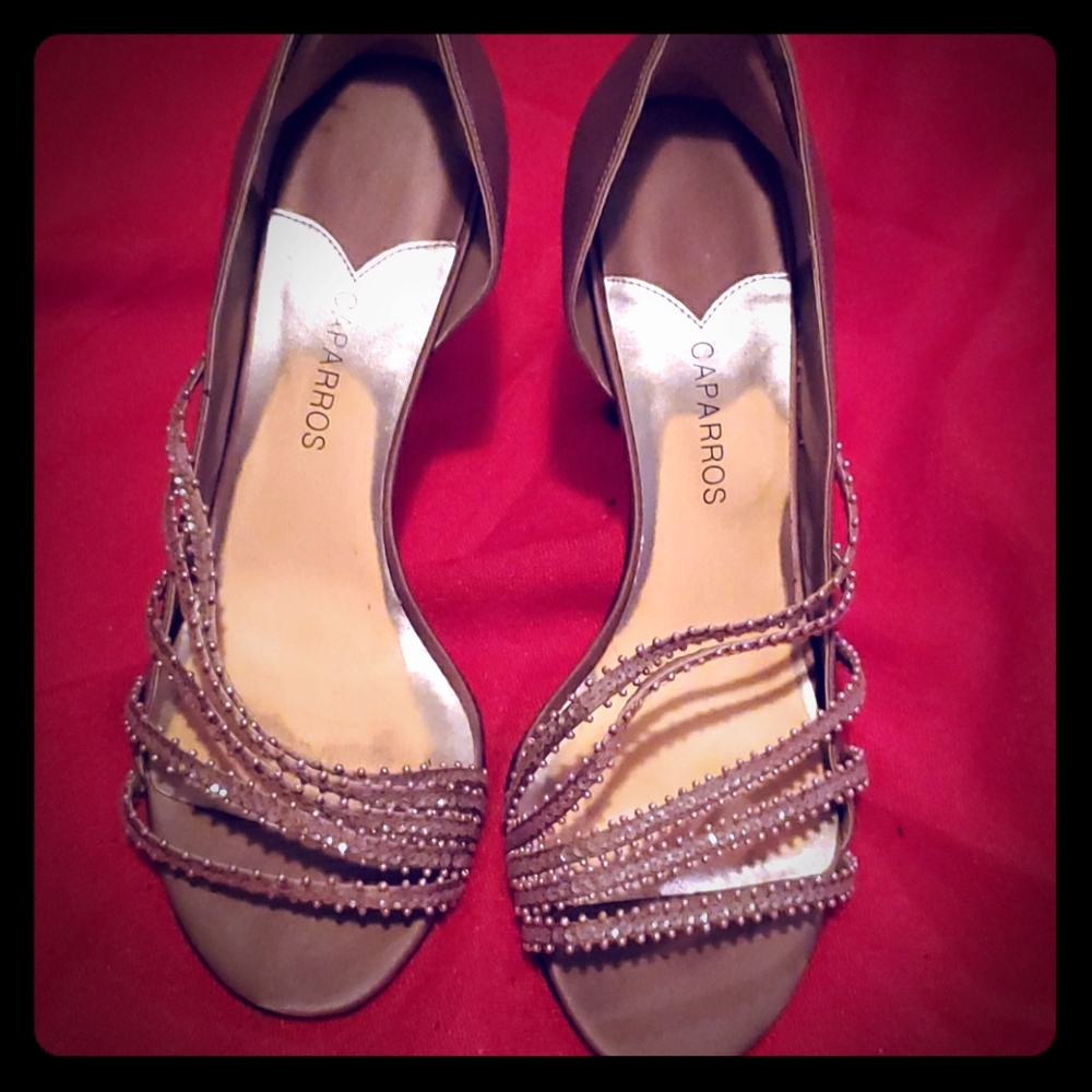 Taupe evening heels